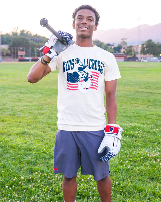 All-American Mickey Kids Lacrosse Tee 🇺🇸🏆